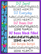 DJ Basic Fonts Collection - 5 Font Bundle