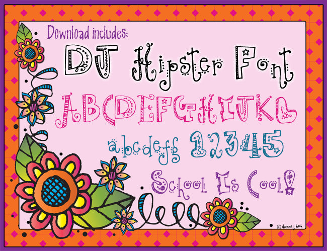 Cool School Clip Art Snippets + Font, Borders & Backgrounds