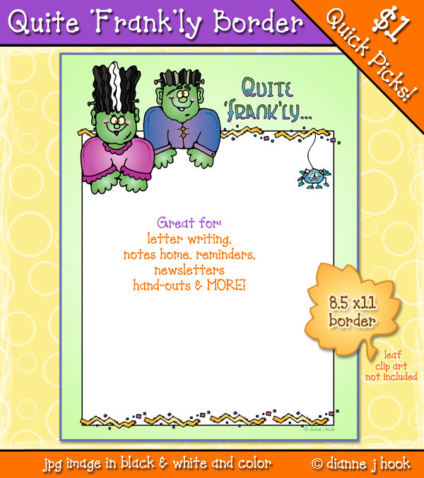 Quite Frankly Border - Halloween Clip Art Download
