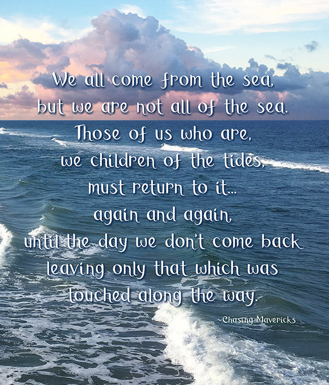 We all come from the sea, Chasing Mavericks quote about the ocean.  Made by Alix using our DJ Wish font