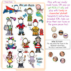 Mix and match the faces on this silly printable file folder game for kids by DJ Inkers