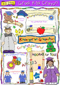 Cute kids clip art for graduation in Kindergarten, preschool or elementary.