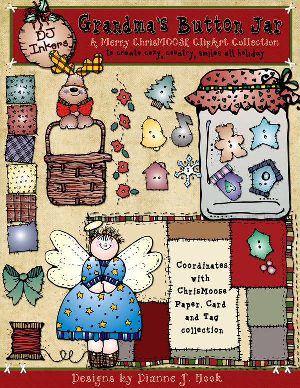 Grandma's Button Jar Clip Art Download