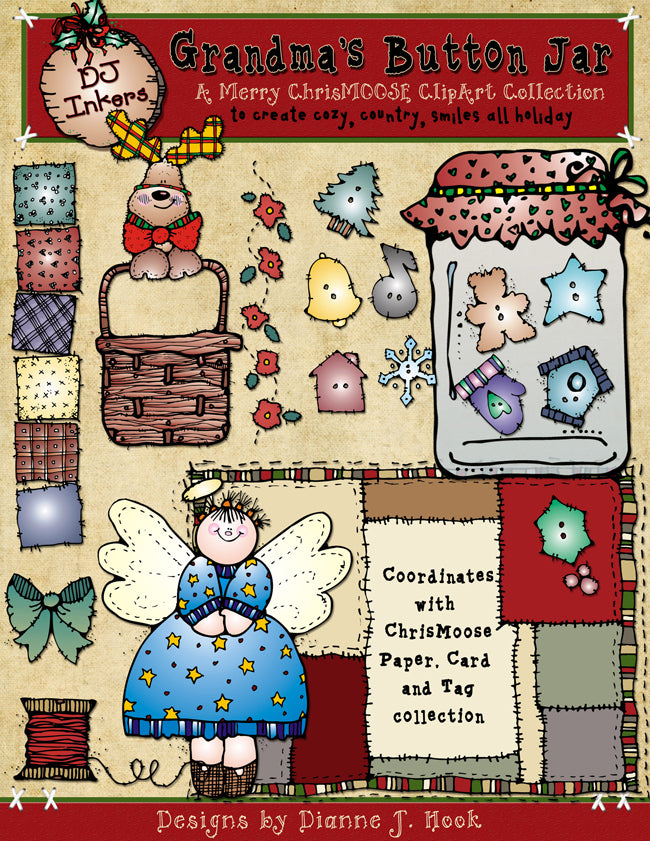 Chris-Moose Holiday Clip Art Collection -10 Download Bundle