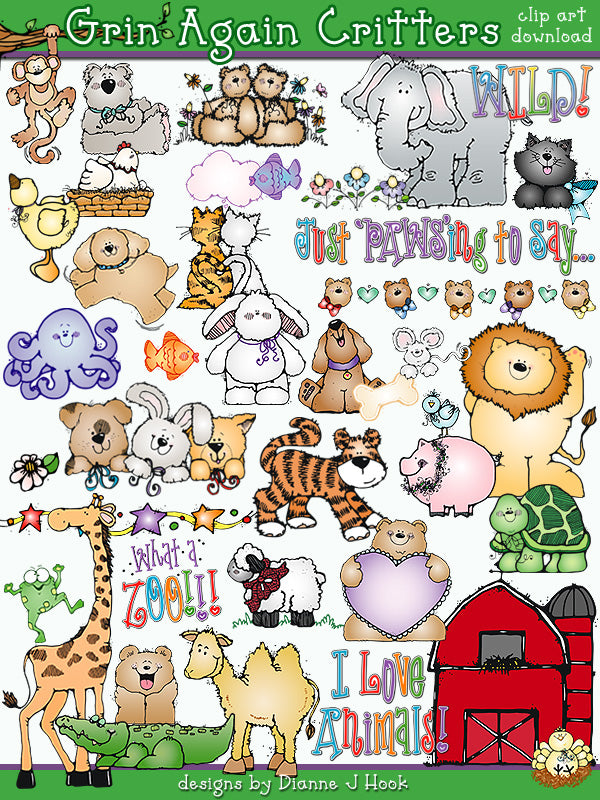 Grins and Critters - Animal Clip Art Download