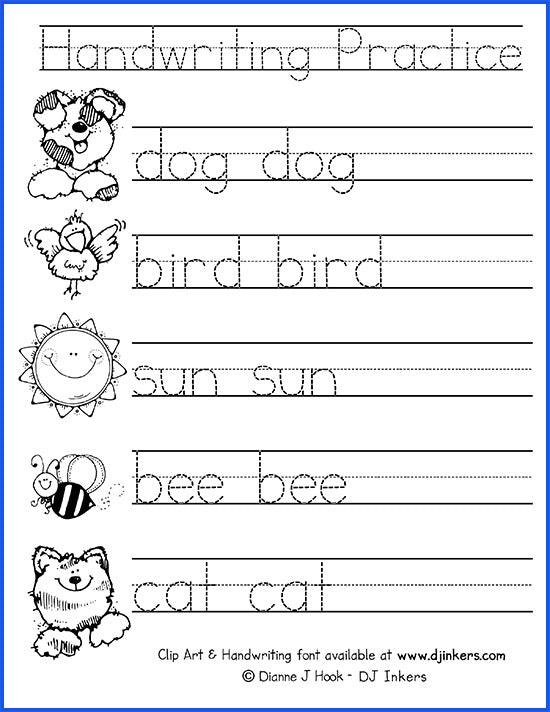 Make your own handwriting worksheets with this easy trace font by DJ Inkers