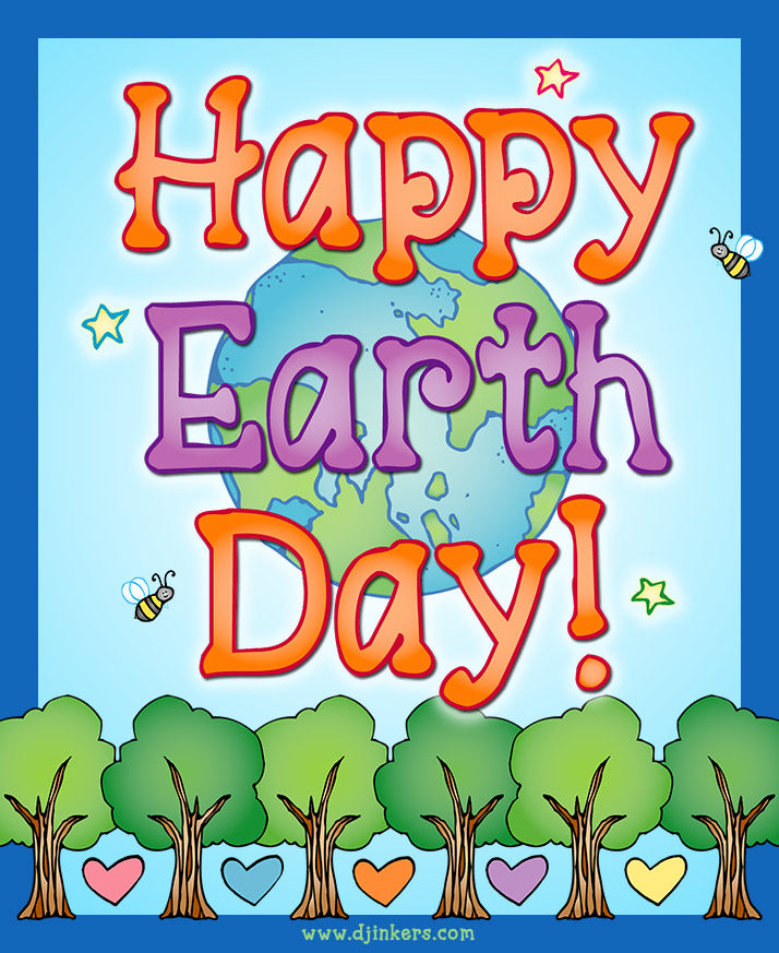 Happy Earth Day card and clip art by DJ Inkers