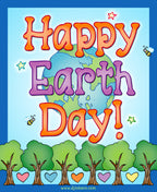 Happy Earth Day card and clip art by DJ Inkers
