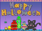 Happy Halloween potions and black cat clip art by DJ Inkers
