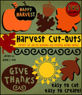 Happy Harvest SVG cut-out files for Thanksgiving, Fall and autumn smiles by DJ Inkers