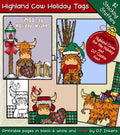 Highland Cow Holiday Note Cards Download