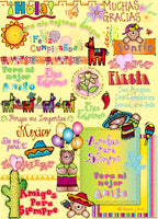 Cute clip art, borders and Spanish sayings by DJ Inkers - Viva Mexico!