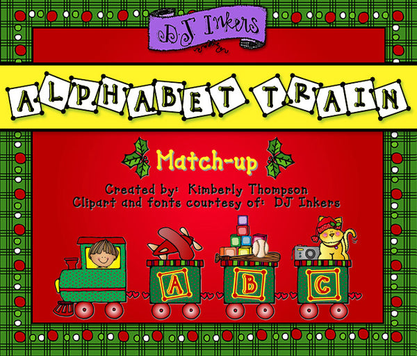 Holiday Alphabet Train learning activity for Christmas by DJ Inkers