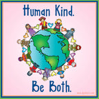 Human Kind Be both poster made with kids around the world clip art by DJ Inkers