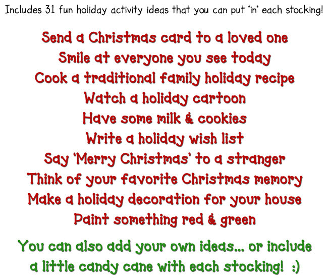 Christmas Countdown - Stocking Advent Calendar and Activities