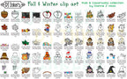 Fall and Winter clip art for kids and classrooms by DJ Inkers