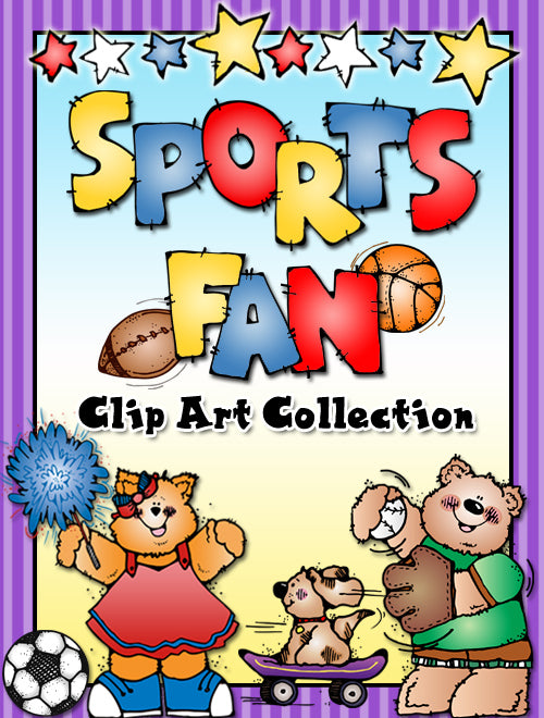 Sports, adventure outdoor fun clip art for kids by DJ Inkers