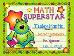 Math award certificate with clip art and fonts by DJ Inkers