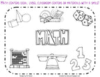 Kids math centers classroom sign made with DJ Inkers clip art