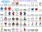 Cute springtime clip art for May, Graduation and Mother's Day for kids