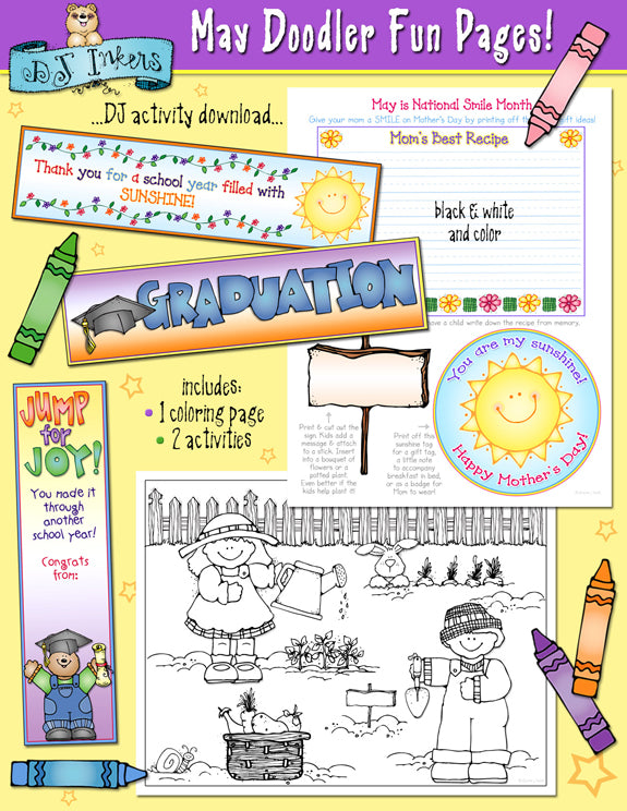 Fun May Activities and Coloring Page Download