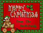 Merry Christmas card with cute holiday clip art by DJ Inkers