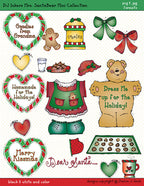 Mrs. Santa Bear Christmas dress-up clip art by DJ Inkers