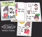 Phonics Comics Level 1 - I Can Read 5 Printable Mini Books
