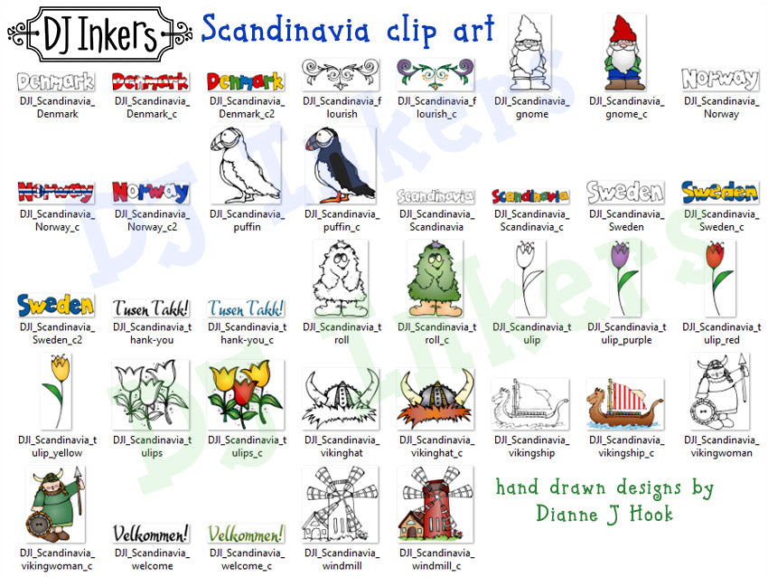 Nordic Clip Art for Scandinavia - Wonderful World Download