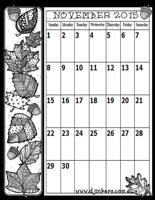 Autumn Leaves Zen-Doodle Clip Art Download