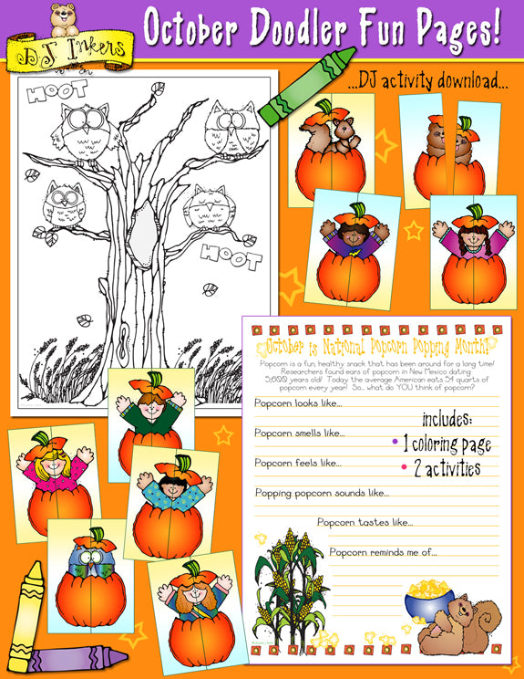 Doodler Fun Pages - Printable Coloring Pages & Monthly Activities