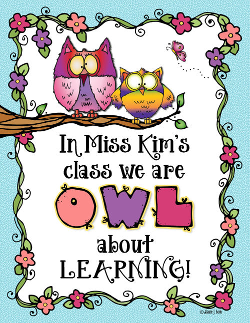 owl about learning sign for teachers by DJ Inkers