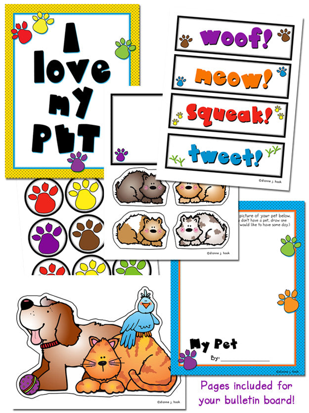 Pets Bulletin Board, Borders and Clip Art Kit