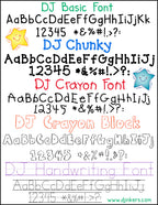 DJ Fonts for Preschool and Kindergarten - Pre-K Font Collection