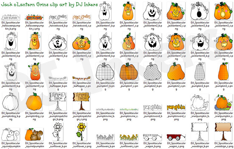 Jack-o'Lantern Grins - Pumpkin Clip Art Download