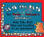 save the date card made with summer clip art borders and fonts by DJ Inkers
