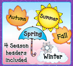 Weather Or Not Clip Art Toppers and Season Headers