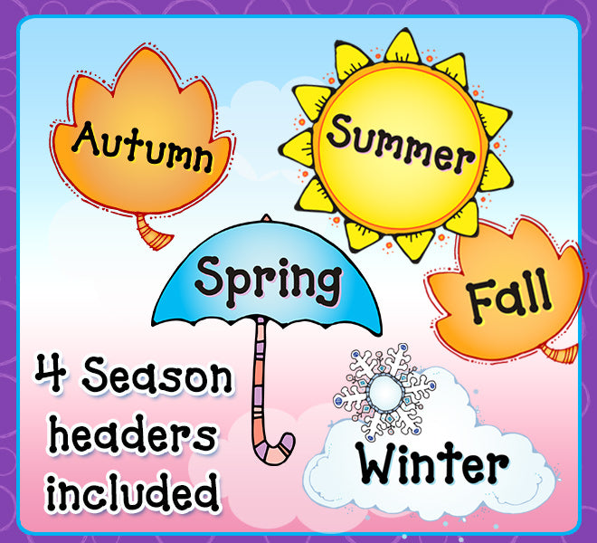 Weather Or Not Clip Art Toppers and Season Headers