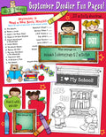 Printable fun activities for kids with September clip art by DJ Inkers