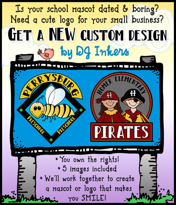 Custom Logo or Mascot Clip Art Package by DJ Inkers