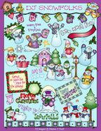 Snow Folks Winter Holiday Clip Art Download