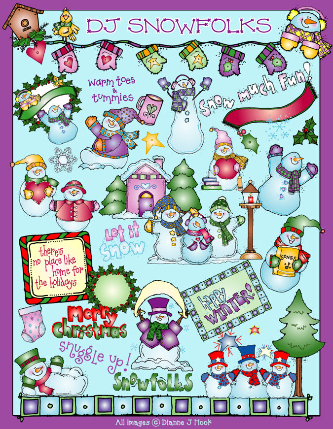 Snow Folks Winter Holiday Clip Art Download