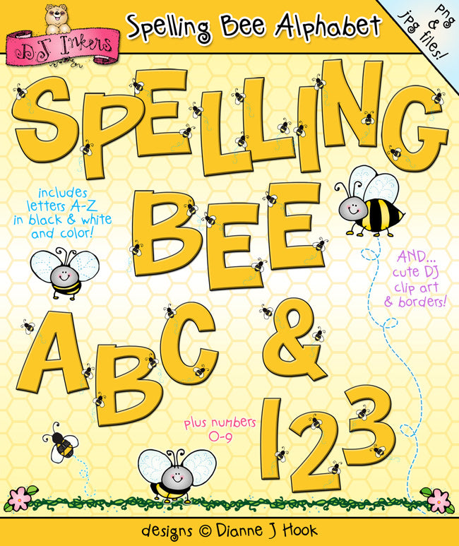 Create a buzz with DJ Inkers Spelling Bee Alphabet clip art