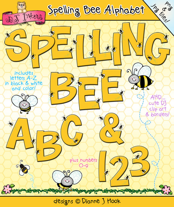 Create a buzz with DJ Inkers Spelling Bee Alphabet clip art