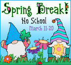 Spring break poster with DJ Inkers clip art gnomes