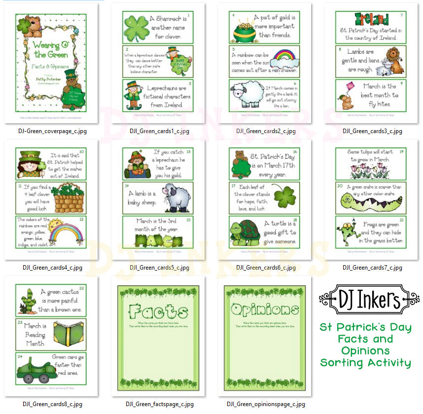 St Patrick's Day sorting activity by DJ Inkers