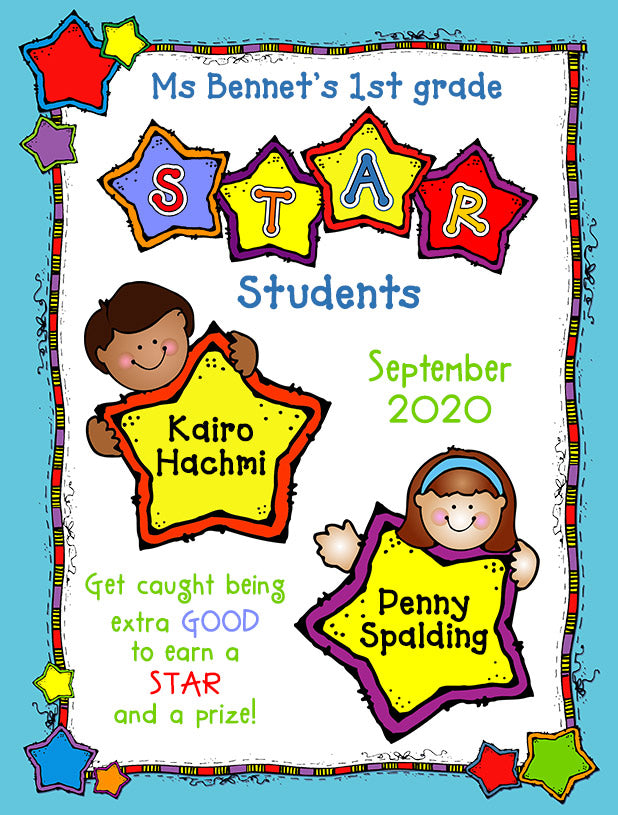 Star Students poster made with DJ Inkers star letter clip art alphabet