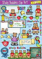 Cute school stuff clip art, borders and classroom smiles by DJ Inkers