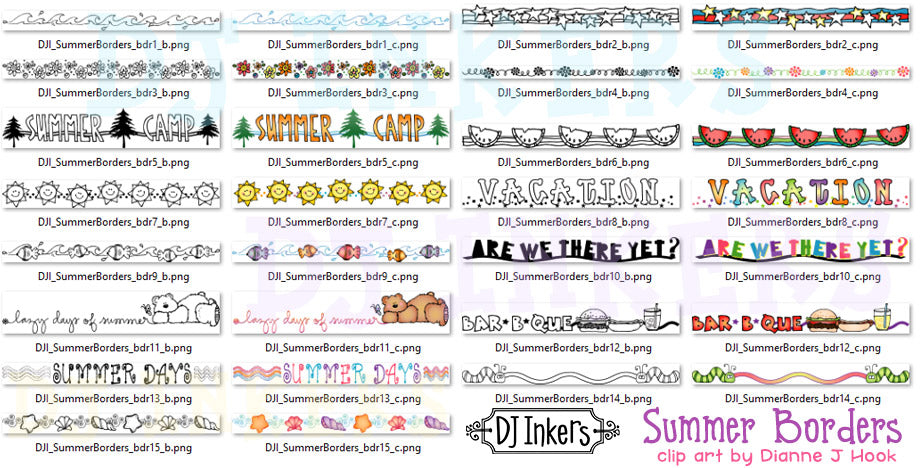 Summer Borders Clip Art Download
