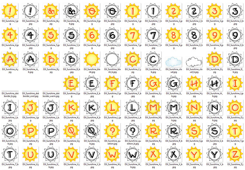 Sunshine Clip Art Alphabet Download